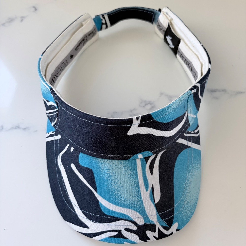 Peter‎ Grimm True Character Blue Tropical Floral Sun Visor Adjustable Hat